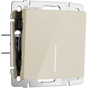 Изображение товара Выключатель встраиваемый одноклавишный с подсветкой (айвори акрил) Werkel W1110143 (a064053)