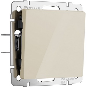 Изображение товара Выключатель встраиваемый одноклавишный проходной (айвори акрил) Werkel W1112043 (a064054)