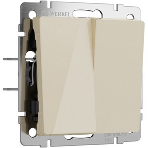 Изображение товара Перекрестный выключатель встраиваемый двухклавишный (айвори акрил) Werkel W1123043 (a064066)