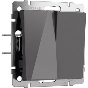 Изображение товара Выключатель встраиваемый двухклавишный (графит акрил) Werkel W1120044 (a064081)