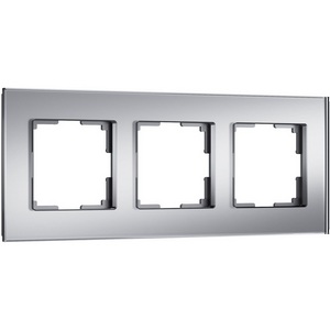 Изображение товара Рамка на 3 поста (серебряный, стекло soft-touch) Werkel W0033106 (a064570)