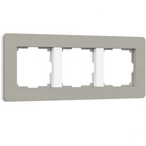 Изображение товара Рамка на 3 поста (дымчатый/белый, soft-touch) Werkel W0033067 (a067262)