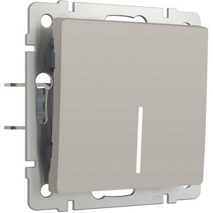 Изображение товара Выключатель одноклавишный проходной с подсветкой (дымчатый) Werkel W1212104