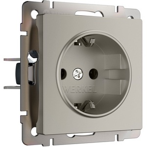 Изображение товара Розетка с заземлением и шторками (дымчатый) Werkel W1271104