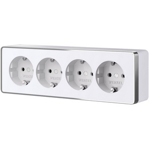 Изображение товара Розетка четверная с заземлением и шторками Gallant белая Werkel W5072210 (a071252)