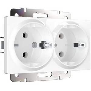 Изображение товара Розетка встраиваемая двойная с заземлением (белый) Werkel W1172001 (a051129)