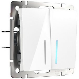 Изображение товара Выключатель встраиваемый двухклавишный с подсветкой (белый) Werkel W1120101 (a051114)