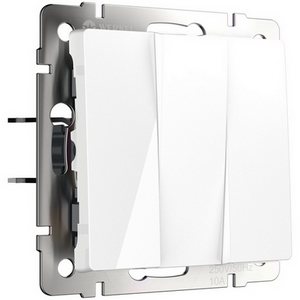 Изображение товара Выключатель встраиваемый трехклавишный (белый) Werkel W1130001 (a051131)