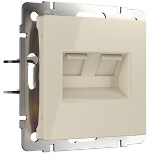 Изображение товара Розетка встраиваемая двойная Ethernet RJ-45 (слоновая кость) Werkel W1181103 (a051489)