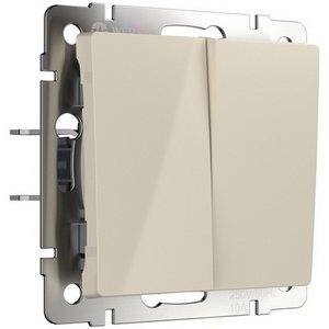 Изображение товара Выключатель встраиваемый двухклавишный (слоновая кость) Werkel W1120003 (a051475)