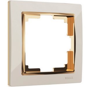 Изображение товара Рамка на 1 пост Snabb (слоновая кость/золото) Werkel W0011932 (a051656)
