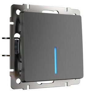 Изображение товара Выключатель встраиваемый одноклавишный с подсветкой (графит рифленый) Werkel W1110104 (a050749)