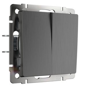 Изображение товара Выключатель встраиваемый двухклавишный (графит рифленый) Werkel W1120004 (a050756)