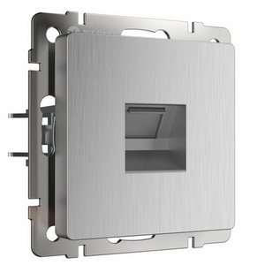 Изображение товара Розетка встраиваемая Ethernet RJ-45 (cеребряный рифленый) Werkel W1181009 (a051360)