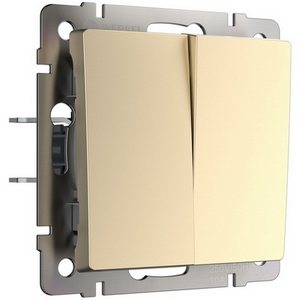 Изображение товара Выключатель встраиваемый двухклавишный проходной (шампань) Werkel W1122011 (a050866)
