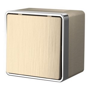 Изображение товара Выключатель накладной одноклавишный влагозащищенный Gallant (шампань рифленый) IP44 Werkel W5010210 (a051040)