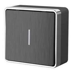 Изображение товара Выключатель накладной одноклавишный с подсветкой Gallant (графит рифленый) Werkel W5010104 (a051335)