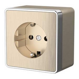 Изображение товара Розетка накладная с заземлением Gallant (шампань рифленый) Werkel W5071010 (a051038)