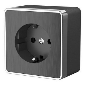 Изображение товара Розетка накладная с заземлением Gallant (графит рифленый) Werkel W5071004 (a051339)