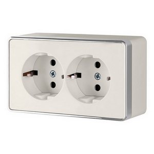 Изображение товара Розетка накладная двойная с заземлением Gallant (слоновая кость) Werkel W5072103 (a051560)