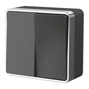 Изображение товара Выключатель накладной двухклавишный Gallant (графит рифленый) Werkel W5020004 (a051337)