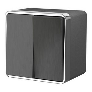 Изображение товара Выключатель накладной двухклавишный влагозащищенный Gallant (графит рифленый) IP44 Werkel W5020204 (a051336)