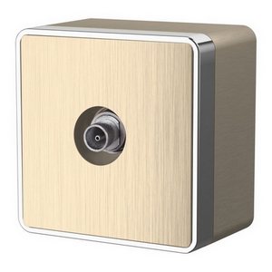 Изображение товара ТВ-розетка накладная оконечная Gallant (шампань рифленый) Werkel W5083010 (a051036)