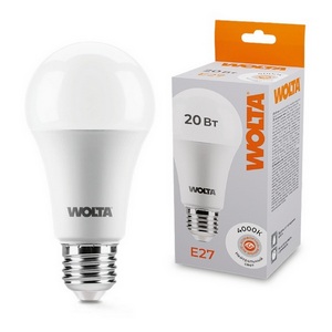 Изображение товара Светодиодная лампа 20Вт 4000К E27 Wolta 25S65BL20E27