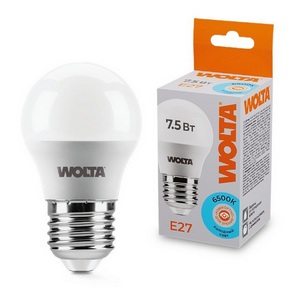 Изображение товара Светодиодная лампа 7.5Вт 6500K E27 Wolta 25W45GL7.5E27