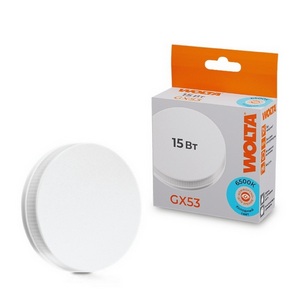 Изображение товара Светодиодная лампа 15Вт 6500K GX53 Wolta 25W75R15GX53