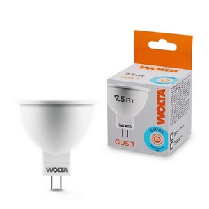 Изображение товара Светодиодная лампа 7.5Вт 6500K GU5.3 Wolta 25WMR16-220-7.5GU5.3