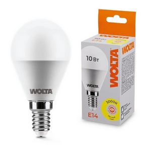 Изображение товара Светодиодная лампа 10Вт 3000K E14 Wolta 25Y45GL10E14
