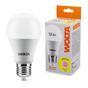 Изображение товара Светодиодная лампа 12Вт 3000К E27 Wolta 25Y60BL12E27