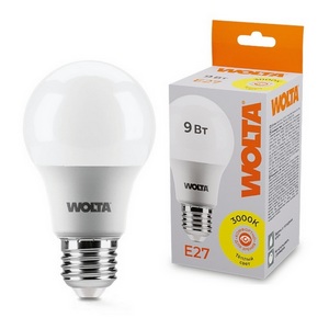 Изображение товара Светодиодная лампа 9Вт 3000К E27 Wolta 25Y60BL9E27