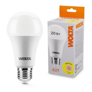Изображение товара Светодиодная лампа 20Вт 3000К E27 Wolta 25Y65BL20E27