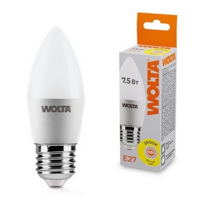 Изображение товара Светодиодная лампа 7.5Вт 3000K E27 Wolta 25YC7.5E27