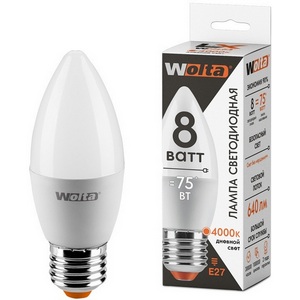 Изображение товара Светодиодная лампа LX 8Вт 4000K Е27 Wolta 30SC8E27