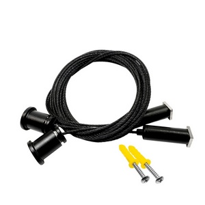 Изображение товара Комплект 2-х метровых тросовых подвесов Wolta КПТ01-2-Ч черный