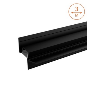 Изображение товара Профиль алюминиевый теневой встраиваемый черный 51х35х3000мм для потолков из гипсокартона (световая линия) Wolta WAP WAP-I-51/35/3000-В