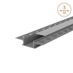 Изображение товара Профиль алюминиевый под шпатлевку встраиваемый серый (световая линия) 61х14х3000мм Wolta WAP WAP-I-61/14/3000-A