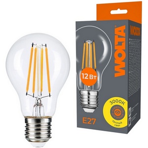 Изображение товара Светодиодная лампа FILAMENT 12Вт 3000K Е27 Wolta WF-A60-12W3KE27