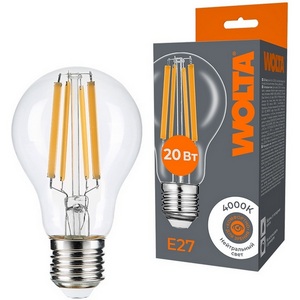 Изображение товара Светодиодная лампа FILAMENT 20Вт 4000K Е27 Wolta WF-A60-20W4KE27