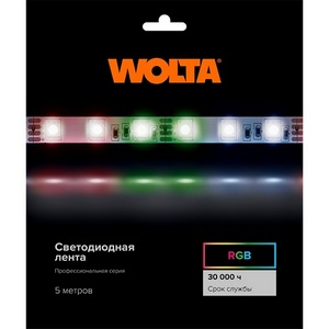 Изображение товара Светодиодная лента Wolta WLS5050-14,4W/RGB/24H60-01 SMD5050 14,4Вт RGB 24В IP20 60 led/m