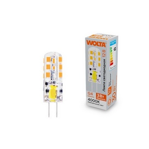 Изображение товара Светодиодная лампа 3Вт 4000K G4 12В Wolta WSTD-JC-12V3W4KG4-S