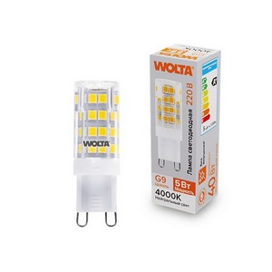 Изображение товара Светодиодная лампа 5Вт 4000K G9 Wolta WSTD-JCD-5W4KG9-C