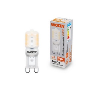 Изображение товара Светодиодная лампа 5Вт 4000K G9 Wolta WSTD-JCD-5W4KG9-P
