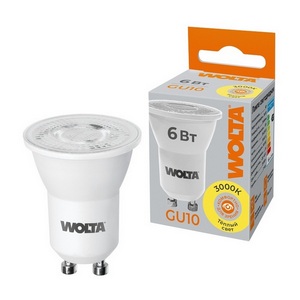 Изображение товара Светодиодная лампа MR11 6Вт 3000K GU10 Wolta WSTD-JCDR-MR11-6W3KGU10-L