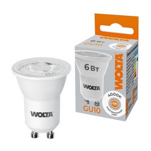 Изображение товара Светодиодная лампа MR11 6Вт 4000K GU10 Wolta WSTD-JCDR-MR11-6W4KGU10-L
