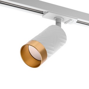 Изображение товара Трековый светильник однофазный Wolta WTL-GU10/09WG под лампу GU10 белый / Золотой LINEA