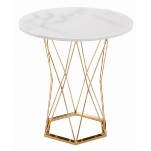 Изображение товара Стол с закругленными углами Melan white/gold (круглая столешница)